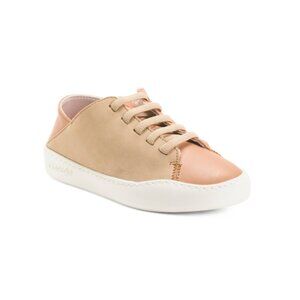 CAMPER Beige Leather Lace Up Sneakers